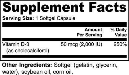 Vitamin D3 | 2,000 IU | 100 Softgels