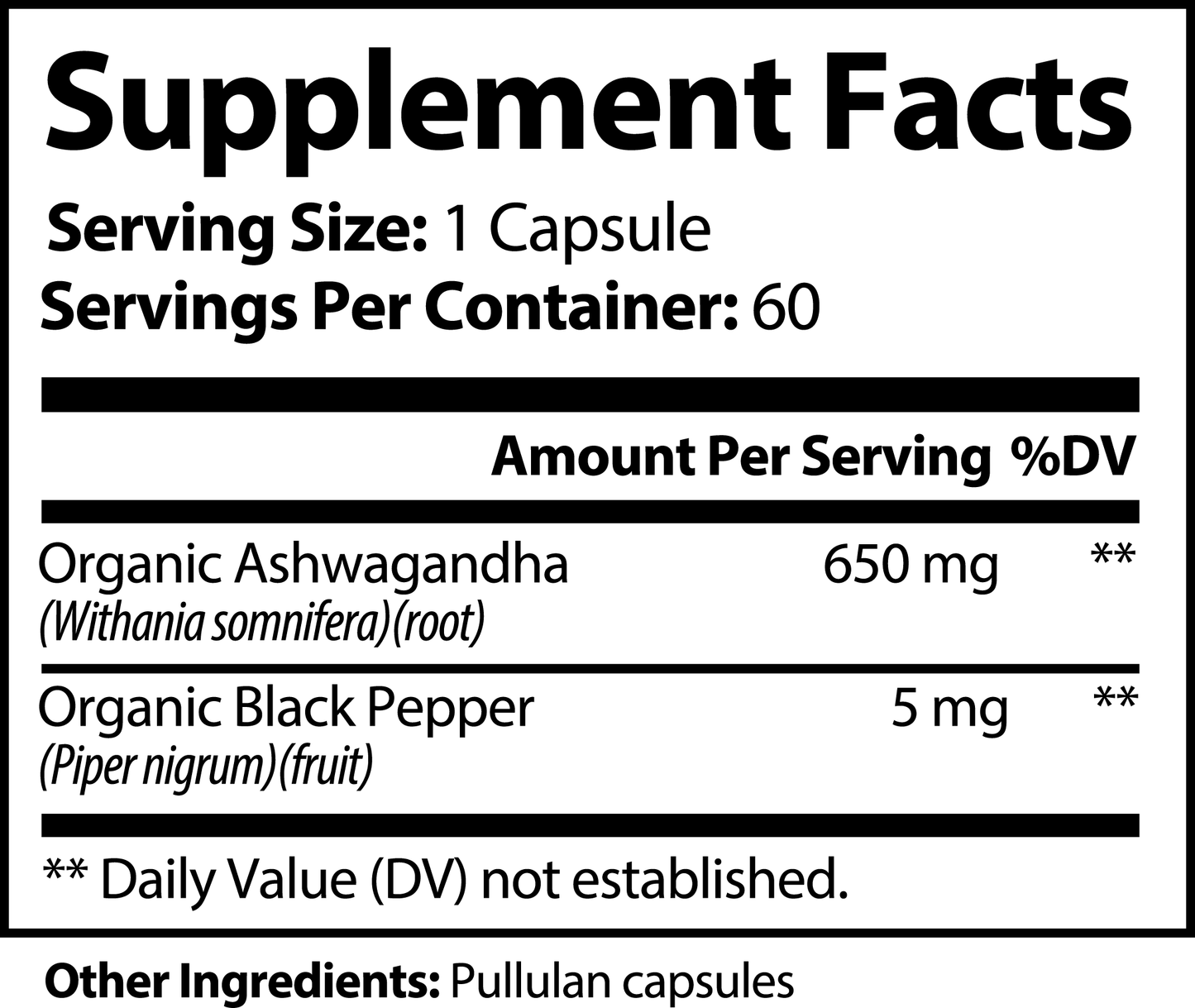 Ashwagandha 1,300mg | 60 Caps