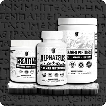 The Muscle Mass Stack • ALPHAZEUS, CREATINE & COLLAGEN